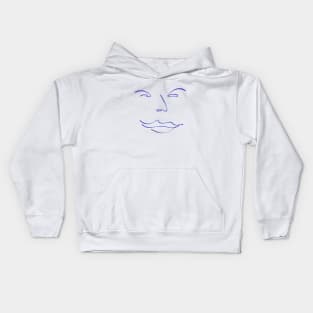 Smug Mischief Face Line Drawing Kids Hoodie